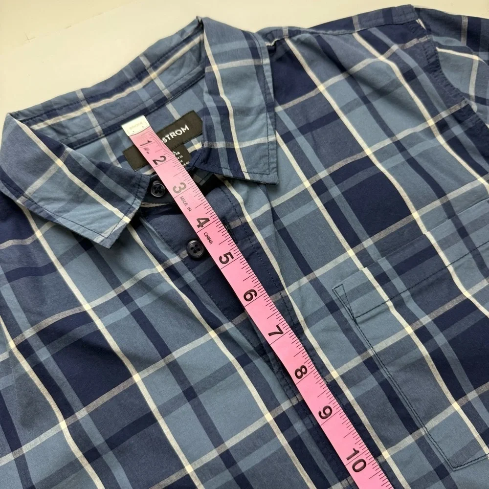 NEW Nordstrom Button Up Long Sleeve Dress Shirt Boys 14 16 XL Blue NWOT